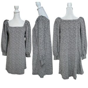 NWT - LOFT Black & White Print Above the Knee 3/4 Sleeve Dress Size Small